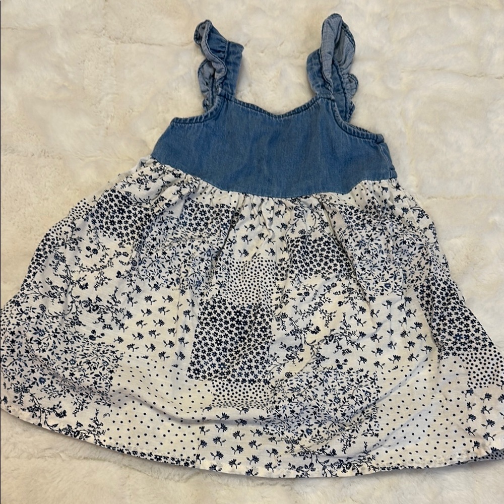 OshKosh B'gosh Blue and White Casual Kids Dress